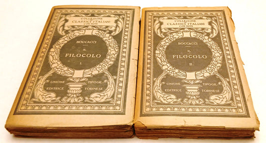 LN- IL FILOCOLO 2 VOLUMI - BOCCACCI - UTET - CLASSICI ITALANI -- 1921 - B- ZFS53