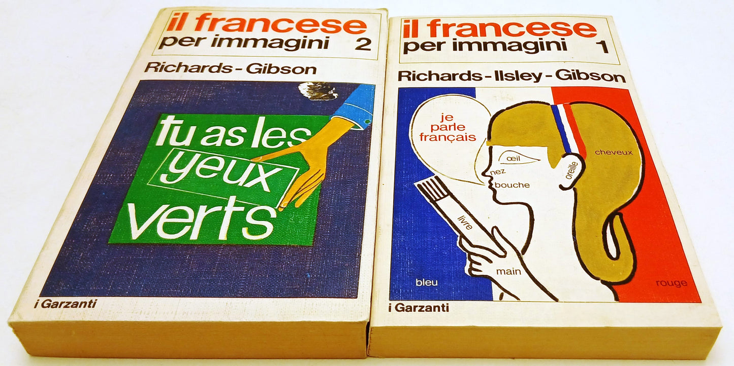 LZ- IL FRANCESE PER IMMAGINI 2 VOLUMI- RICHARDS-GIBSON- GARZANTI--- 1972- B- XFS