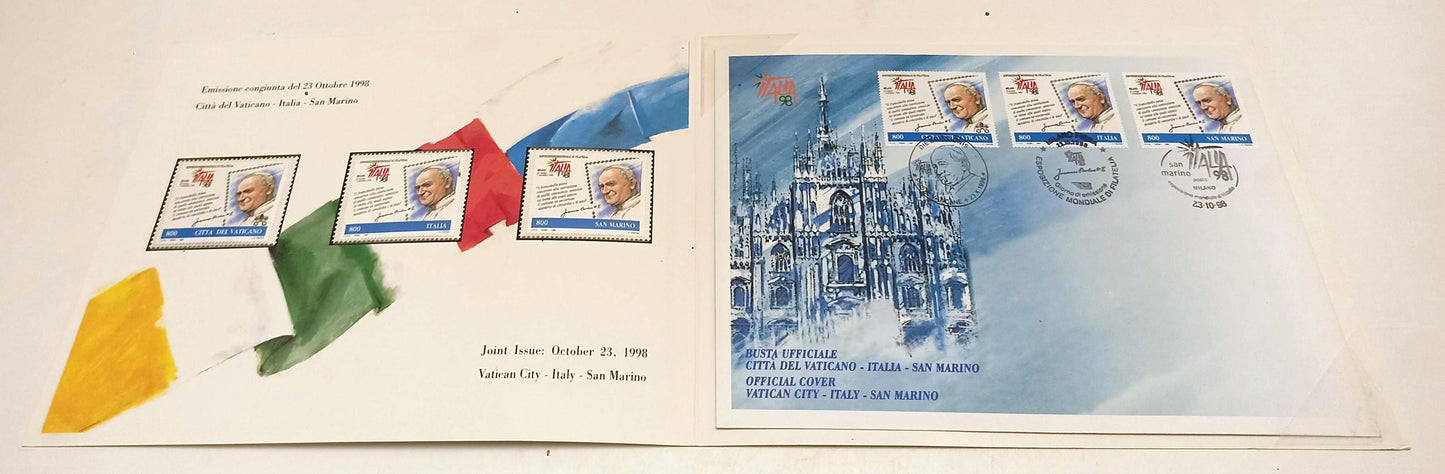 CV- FOLDER '98 CITTA' DEL VATICANO ITALIA SAN MARINO GIOVANI PAOLO II - RVSa334