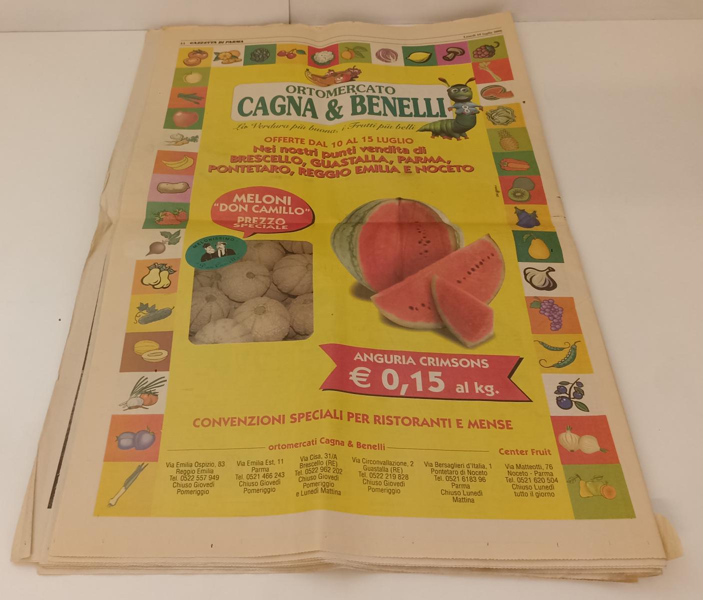 LC- QUOTIDIANO GAZZETTA DI PARMA 10 LUGLIO 2006 ITALIA CAMPIONE MONDO - RVSa189