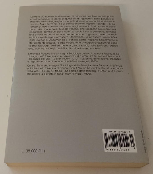 LZ- GENERE COSTRUZIONE SOCIALE FEMMINILE MASCHILE-- IL MULINO--- 1996- B- XFS142