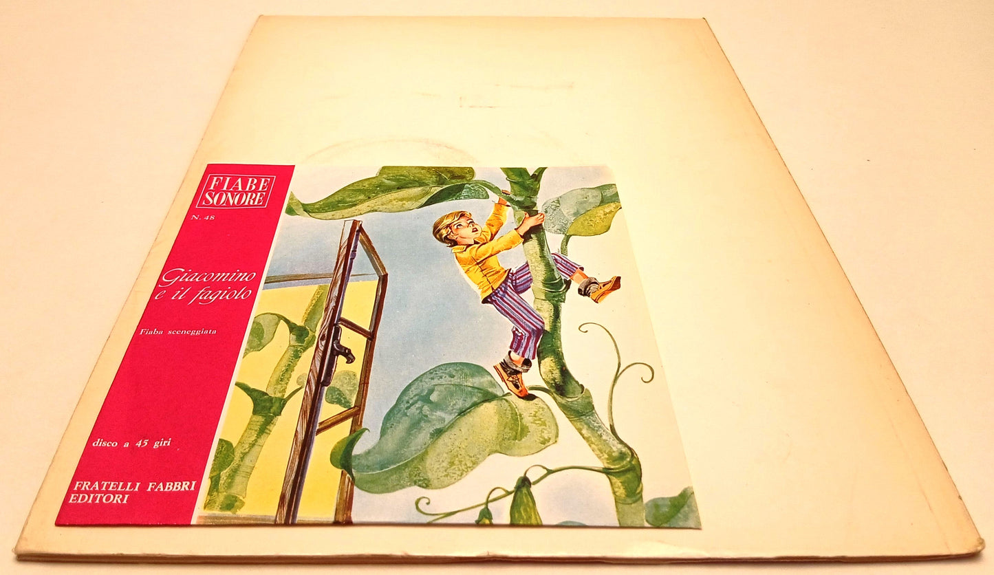 LB- FIABE SONORE N.48 GIACOMINO E IL FAGIOLO + disco 45 giri- FABBRI- B- RVSa774