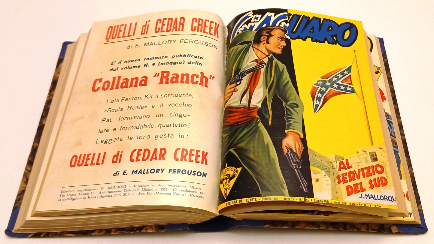 FZ- GIAGUARO 1/8 VOLUME RILEGATO COLLANA DEL COYOTE- MALLORQUI- DARDO- 1954- ZFS