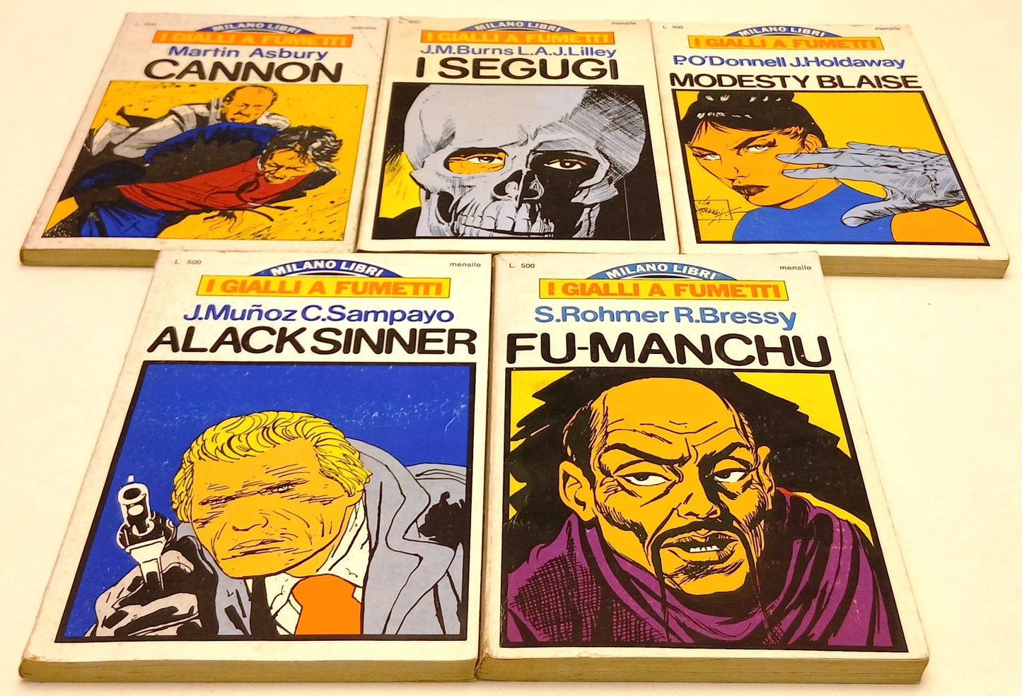 FZ- I GIALLI A FUMETTI 1/5 COMPLETA - ASBURY SAMPAYO- MILANO LIBRI- 1976- B- H25