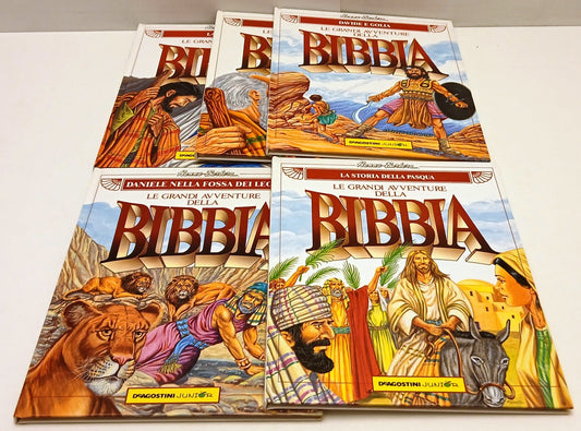 LB- LE GRANDI AVVENTURE DELLA BIBBIA 5 VOLUMI- HANNA BARBERA- DeAGOSTINI- C- RGZ