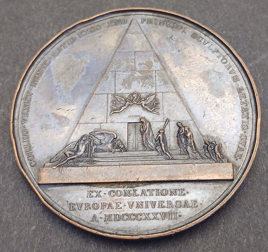 CB- MEDAGLIA ANTONIUS CANOVA EX CONLATIONE EUROPA UNIVERSALE MDCCCXXVII- GTTS142