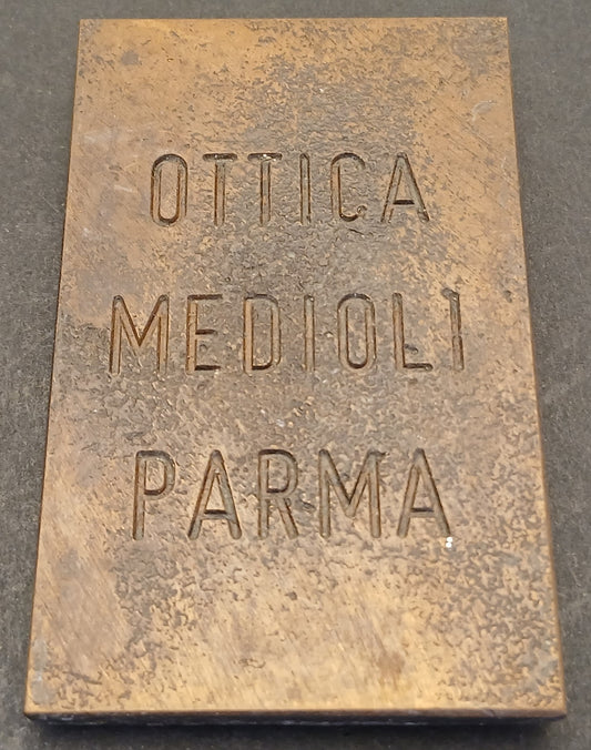 CB- PLACCA METALLICA - OTTICA MEDIOLI PARMA - GIUSEPPE VERDI - GTTS148