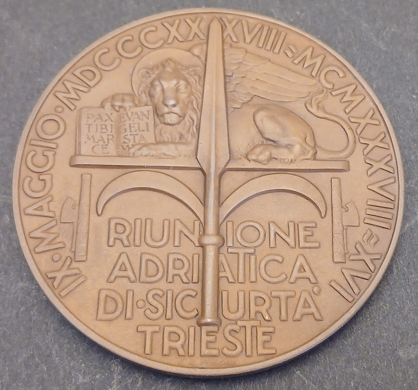 CB- MEDAGLIA CENTENARIO RIUNIONE ADRIATICA DI SICURTA' 1838-1938 XVI - GTTS160