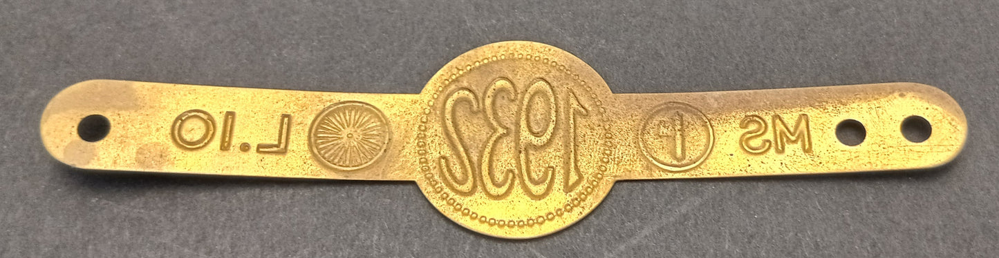 CB- TARGA TASSA CICLI FASCISMO MUSSOLINI - MS 1932 L.IO - GTTS89