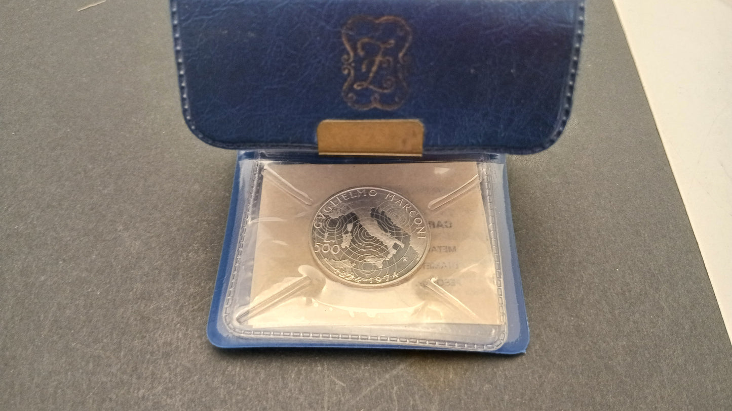 CB- MONETA 500 LIRE REPUBBLICA ITALIANA - GUGLIELMO MARCONI 1874-1974 - GTTS153