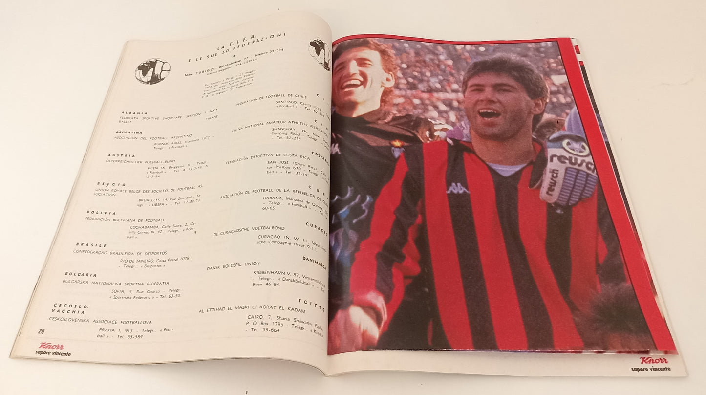 LC- RIVISTA GUERIN SPORTIVO N.1 1990 POSTER MILAN ENCICLOPEDIA MONDIALE- RVSa164
