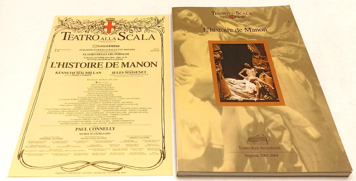 LT- TEATRO SCALA STAGIONE 2003/2004 L'HISTOIRE DI MANON TEATRO ARCIMBOLDI- YFS977