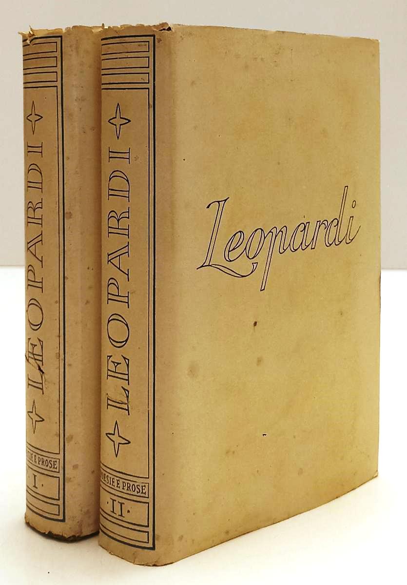 TUTTE LE OPERE DI GIACOMO LEOPARDI POESIE E PROSE I/II - MONDADORI - CS- XFS