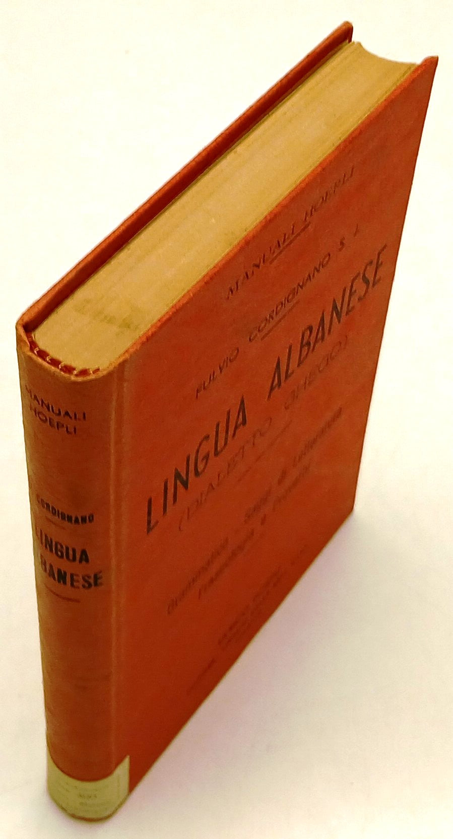 LZ- LINGUA ALBANESE DIALETTO GHEGO - CARDIGNANO - HOEPLI- MANUALI-- 1931- C- XFS