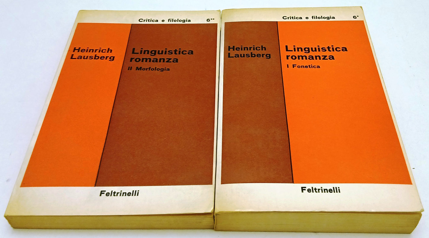 LZ- LINGUISTICA ROMANZA 2 VOLUMI- HEINRICH LAUSBERG- FELTRINELLI- 1971- B- ZFS63