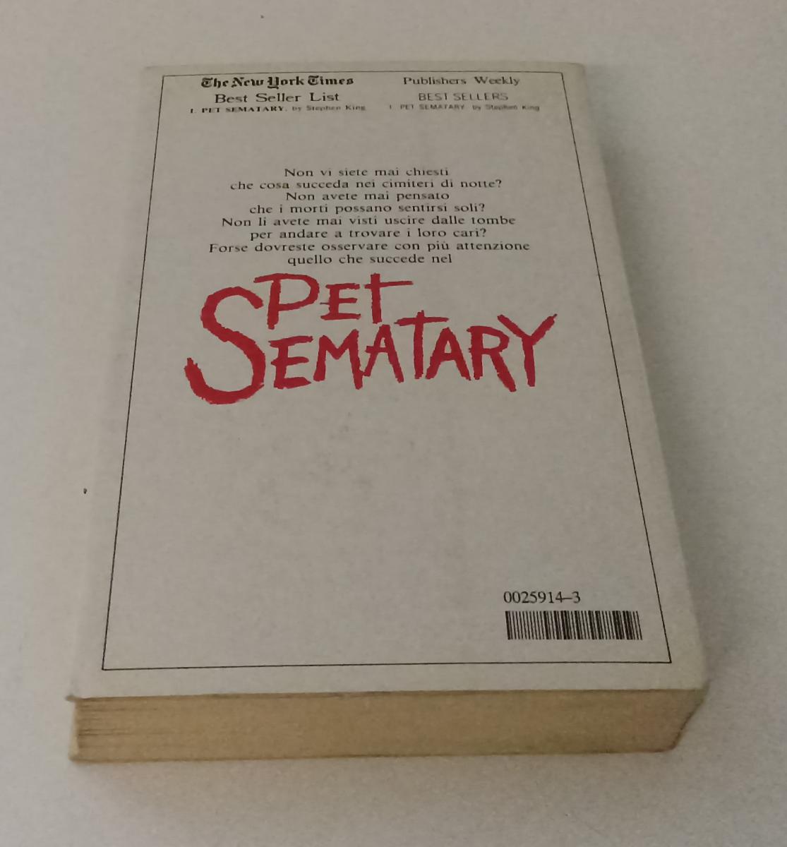 LG- PET SEMATARY 1° EDIZIONE - STEPHEN KING - SPERLING --- 1985 - B - XDS127