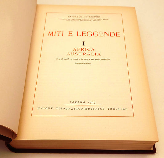 LS- MITI E LEGGENDE I AFRICA AUSTRALIA - RAFFAELE PETTAZZONI- UTET- 1963- YFS709