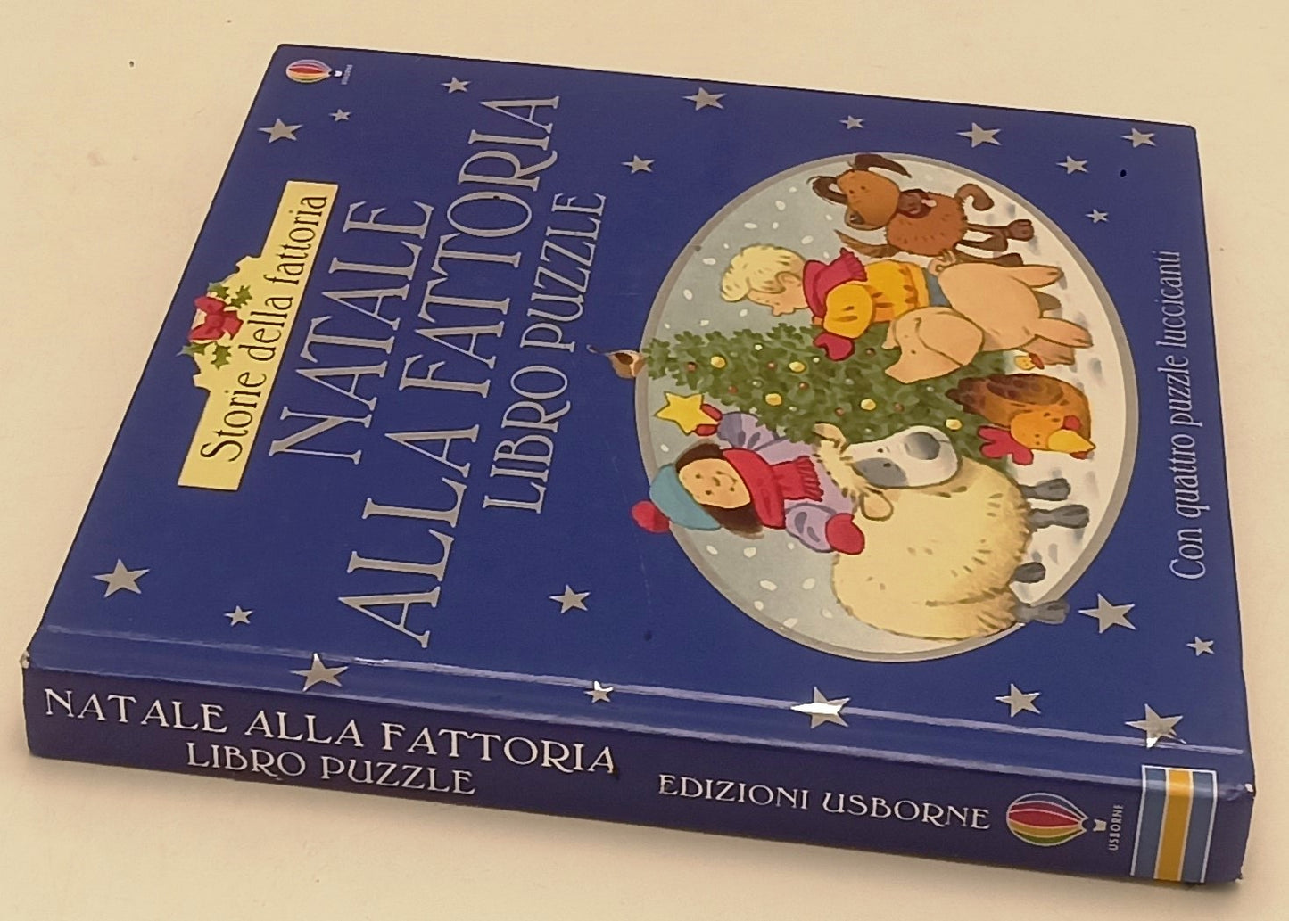 LB- NATALE ALLA FATTORIA LIBRO PUZZLE luccicanti STORIE- USBORNE- 2001- C-ZFS151
