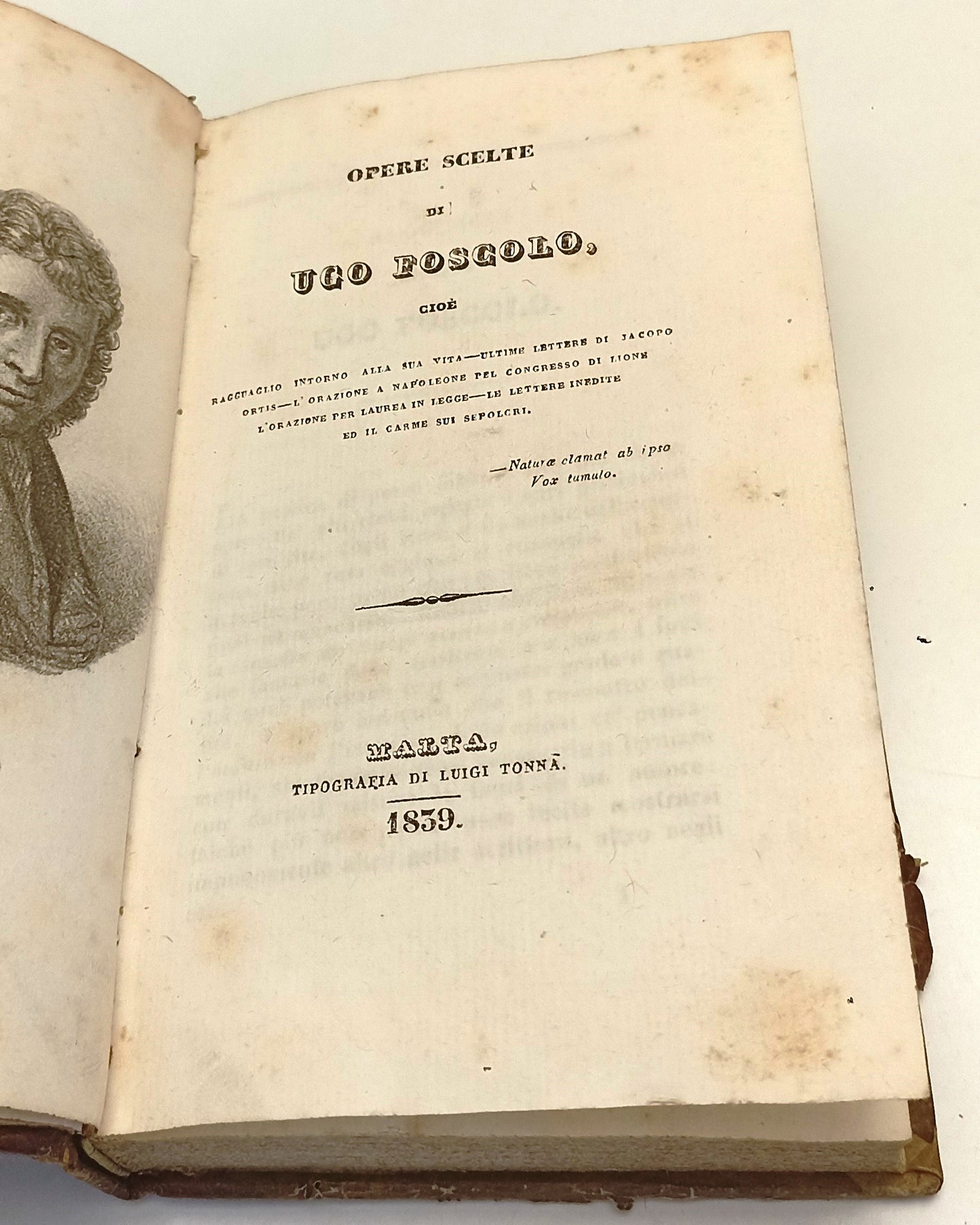 LH- OPERE SCELTE - UGO FOSCOLO - LUIGI TONNA --- 1839 - C - XFS139