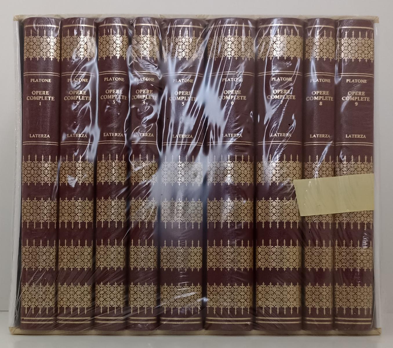 LN- PLATONE OPERE COMPLETE COFANETTO 9 VOLUMI -- LATERZA --- 1993 - C - XFS