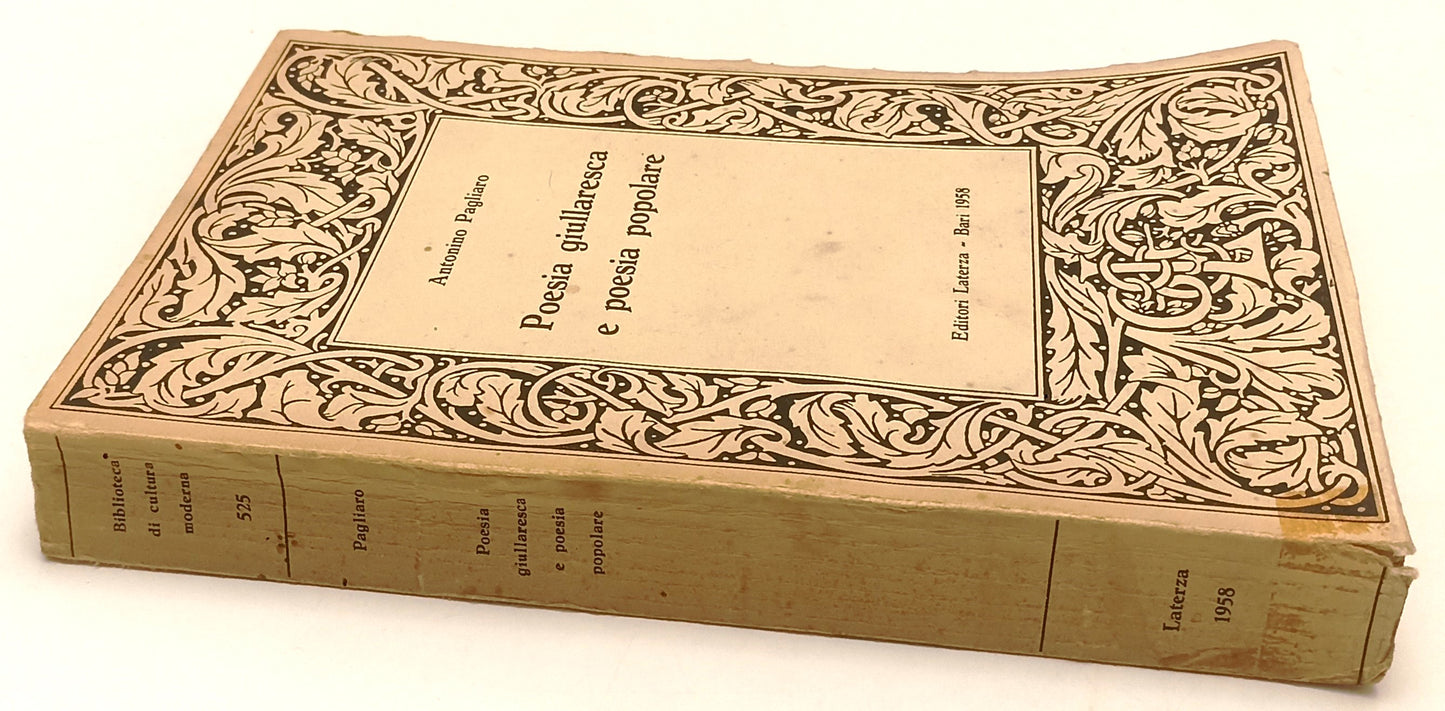 LN- POESIA GIULLARESCA E POESIA POPOLARE - PAGLIARO - LATERZA--- 1958- B- XFS131