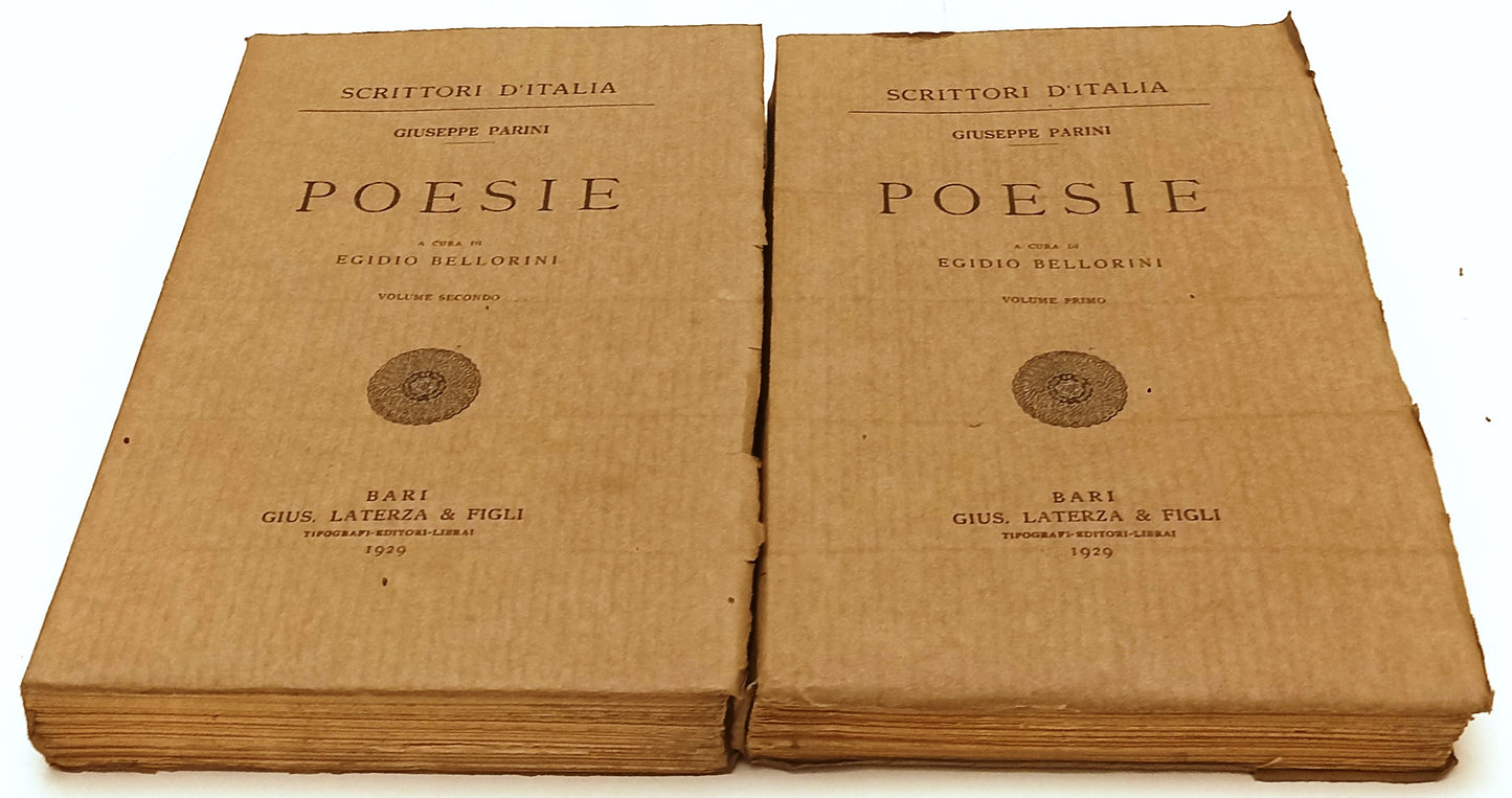 LN- POESIE 2 VOLUMI- GIUSEPPE PARINI- LATERZA- SCRITTORI D'ITALIA- 1929-B-XFS209