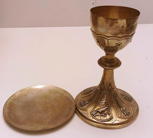 CV- CALICE PORTA OSTIE CON PIATTINO - in argento 800 PESO 580 grammi - GTTS15