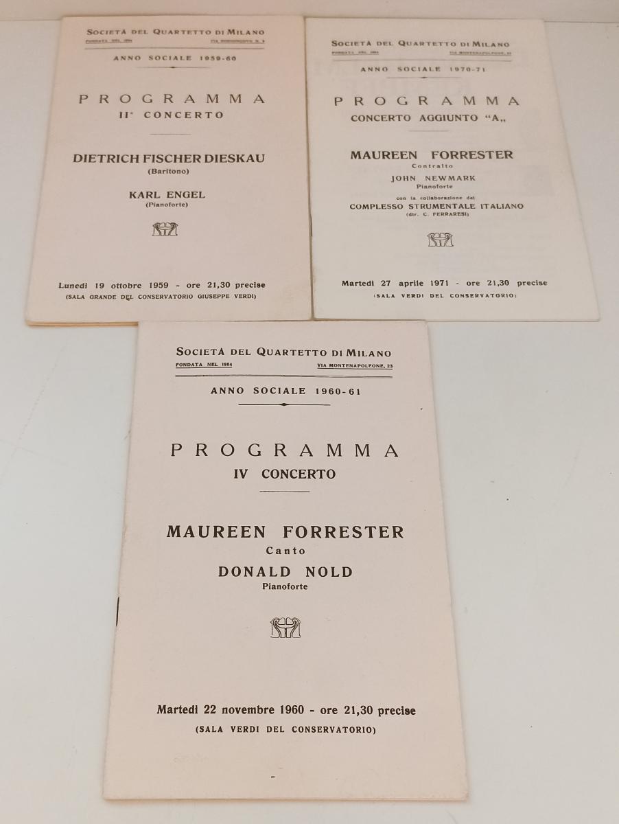 LR- LOTTO PROGRAMMI SOCIETA QUARTETTO MILANO ANNI 60/70 - RVSa44