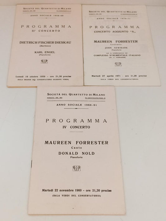 LR- LOTTO PROGRAMMI SOCIETA QUARTETTO MILANO ANNI 60/70 - RVSa44
