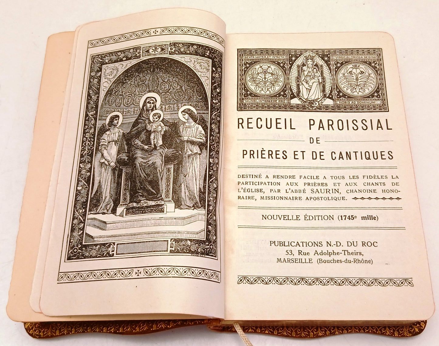 Recueil Paroissal de Prieres et de Cantiques Missel Messale- Du Roc- 1921- LCH20