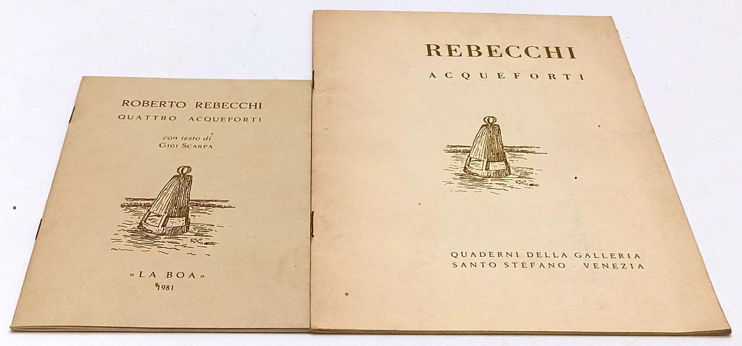 LT- LOTTO 2 CATALOGHI MOSTRE D'ARTE ROBERTO REBECCHI ACQUEFORTI- LA BOA- RVSa563