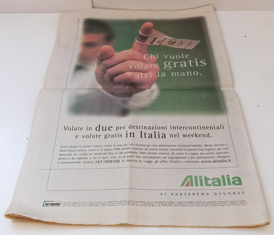 LC- CORRIERE DELLO SPORT LUNEDI' 24 MAGGIO 1999 MILAN SCUDETTO NUMERO 16 RVSa238