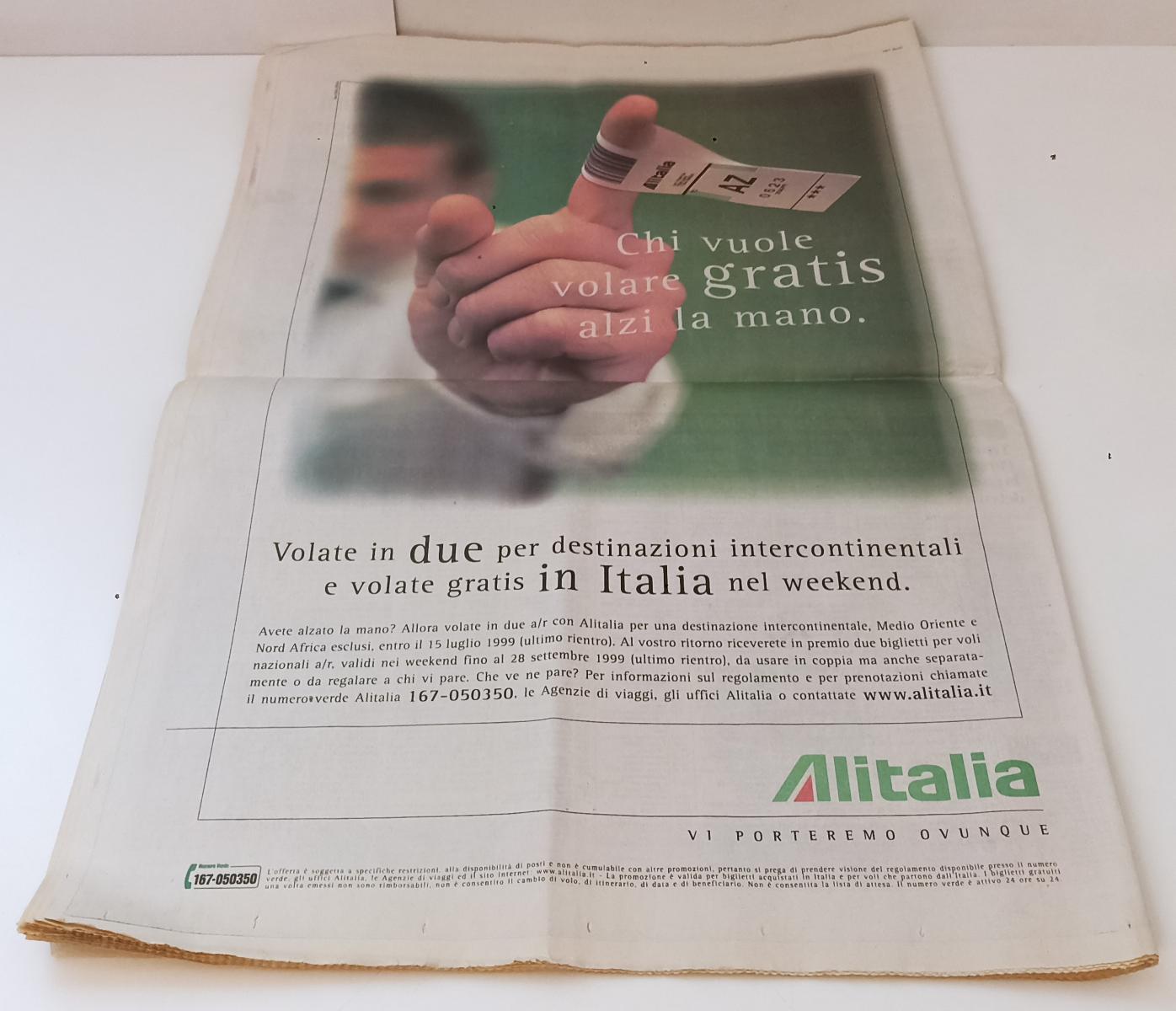 LC- CORRIERE DELLO SPORT LUNEDI' 24 MAGGIO 1999 MILAN SCUDETTO NUMERO 16 RVSa238
