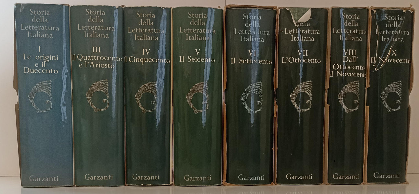 LS- STORIA DELLA LETTERATURA ITALIANA I/IX (manca II)- GARZANTI- 1965- CS-BLCG21