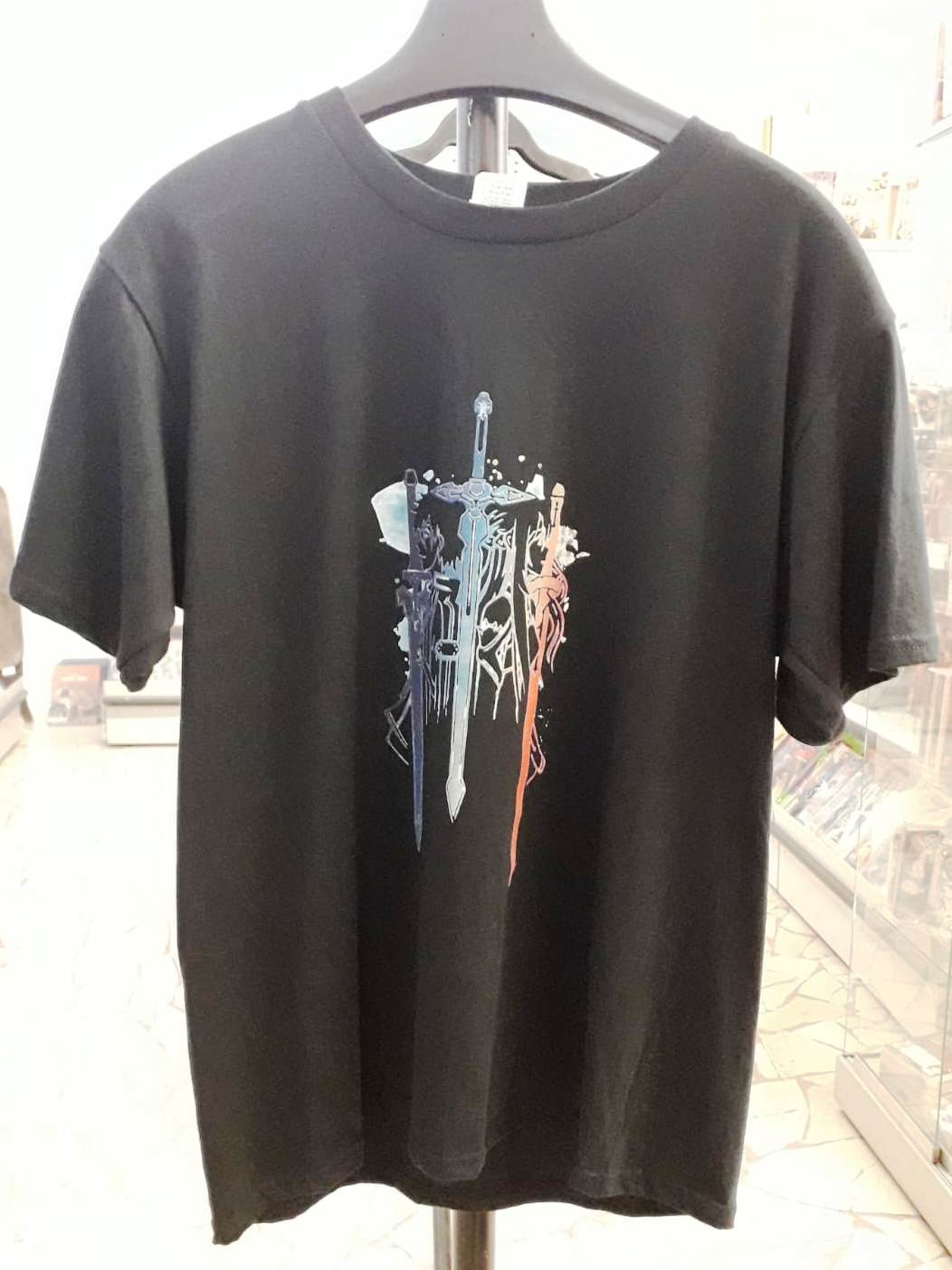 GF- MAGLIETTA T-SHIRT NERA BLACK SWARD ART ONLINE TAGLIA M