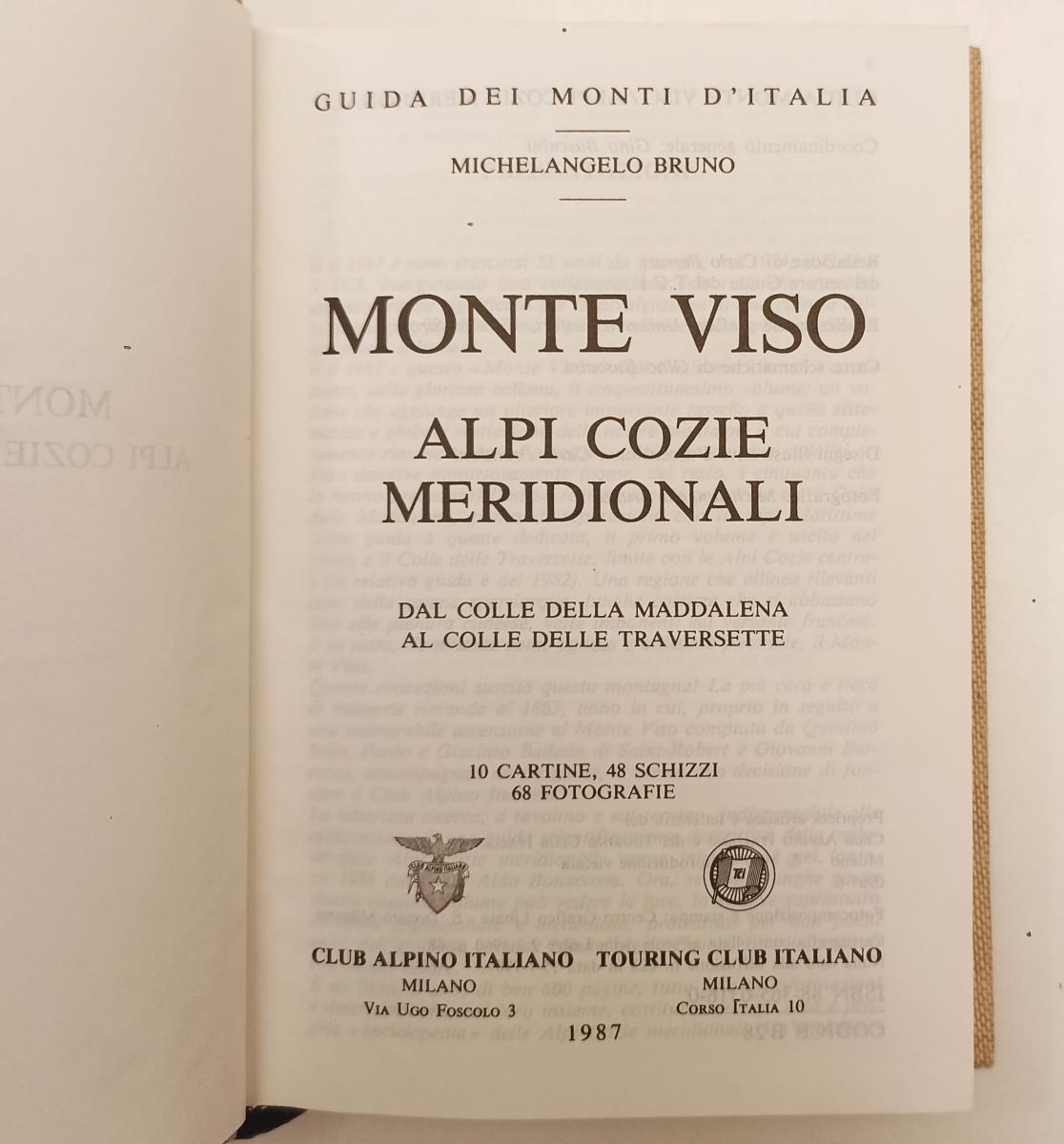 LV- GUIDA DEI MONTI D'ITALIA MONTE VISO ALPI COZIE MERIDIONALI -- TCI-- C- XFS92