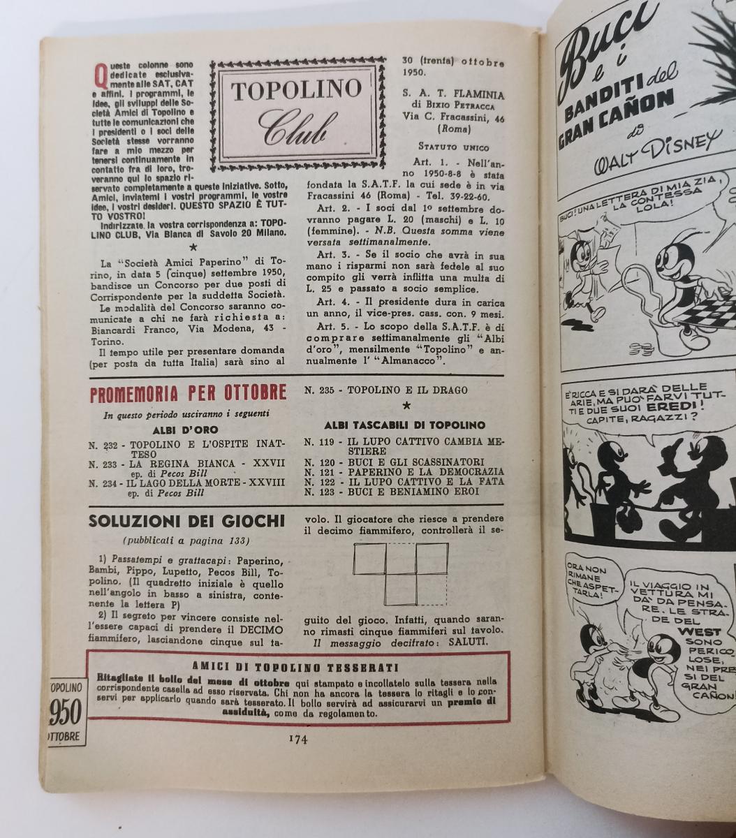 FD- TOPOLINO LIBRETTO N.20 ORIGINALE -- DISNEY MONDADORI - 1950 - S - Q23