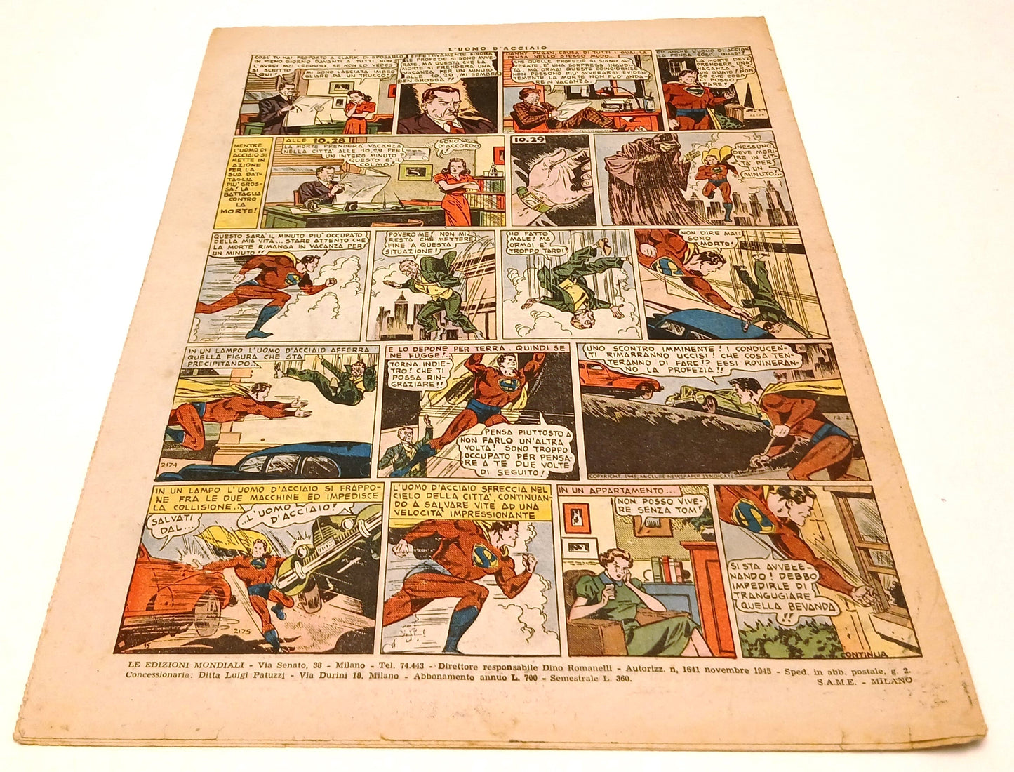 FZ- SETTIMANALE URRA' ANNO I N.15 3 AGOSTO 1947 - L'UOMO D'ACCIAIO - RVSa791