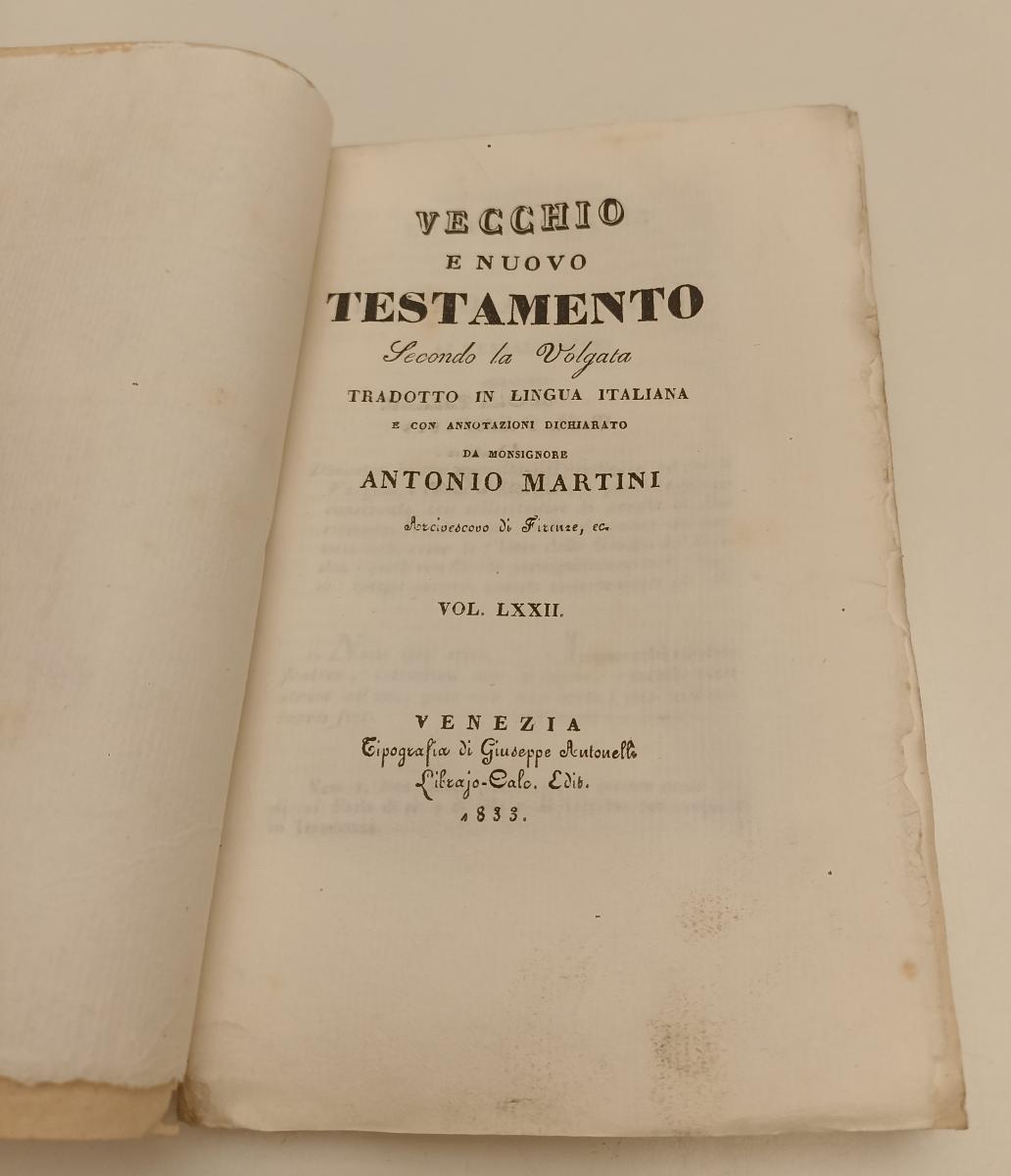 LD- VECCHIO E NUOVO TESTAMENTO I/LXXVIII- MONS. MARTINI- ANTONELLI- 1830- XFS200