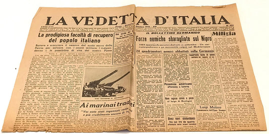 LR- GIORNALE LA VENDETTA D'ITALIA DOMENICA 3 OTTOBRE 1943 - XXI - RVSa559