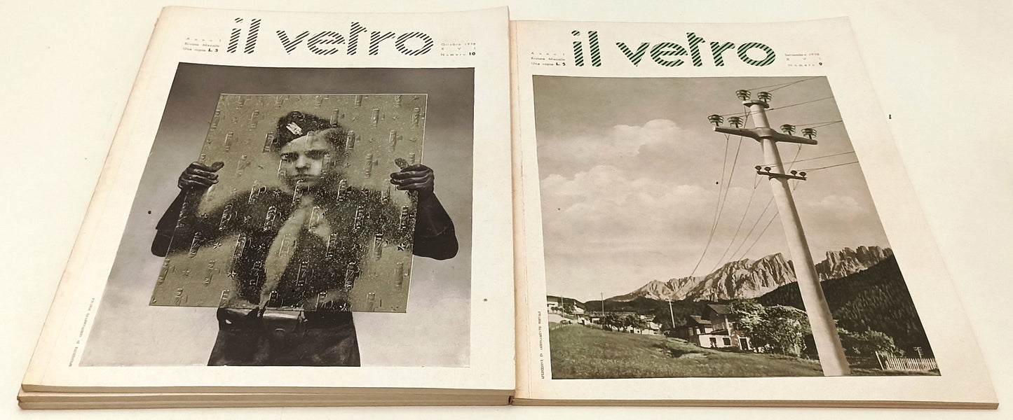 LR- RIVISTA MENSILE IL VETRO NUMERI 1,3,5,6,7/8,9,10,11,12 - 1938-XVI - YFS660