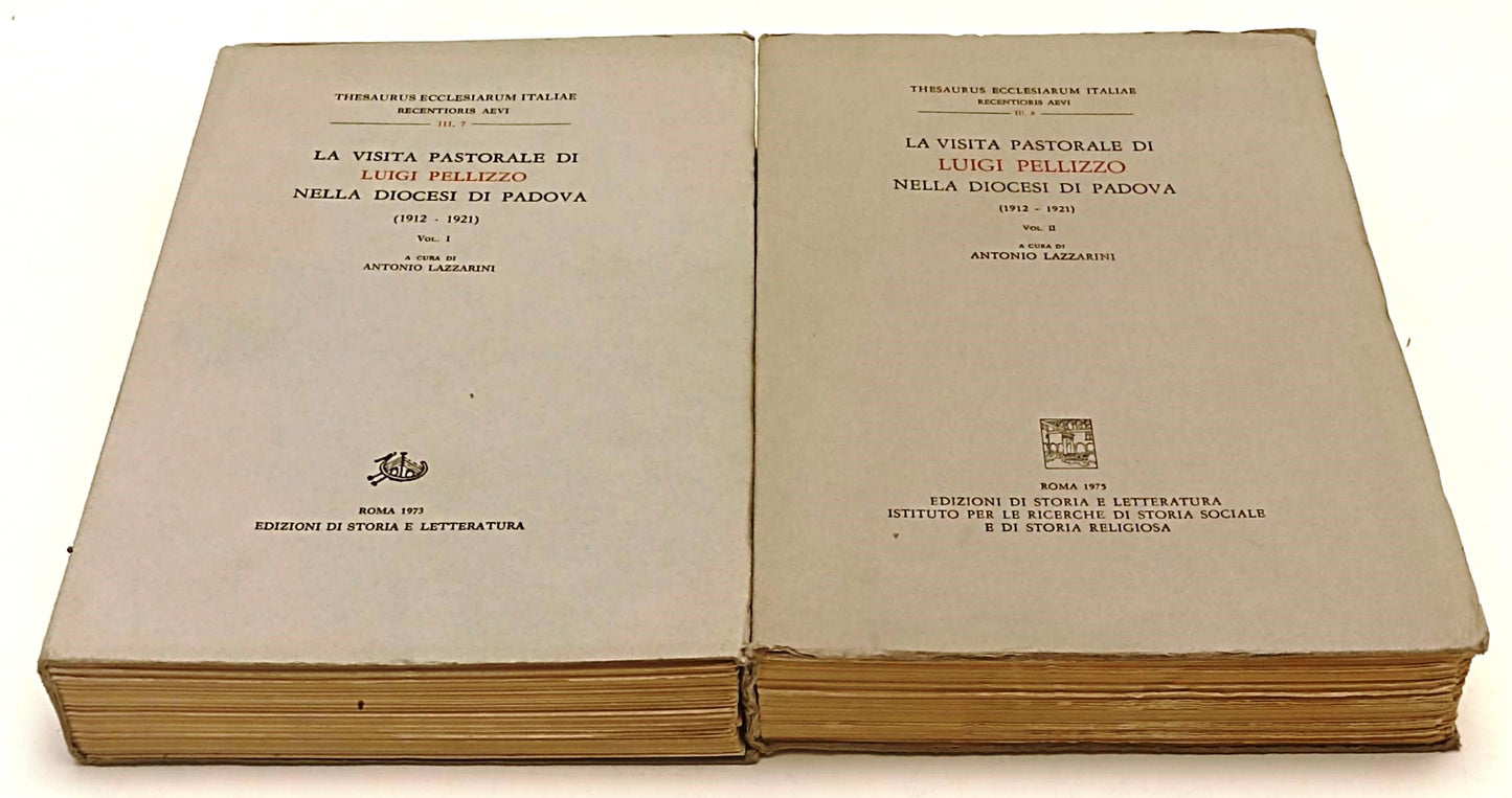 LD- LA VISITA PASTORALE DI LUIGI PELLIZZO 2 VOLUMI - LAZZARINI - 1973 - B- XFS64