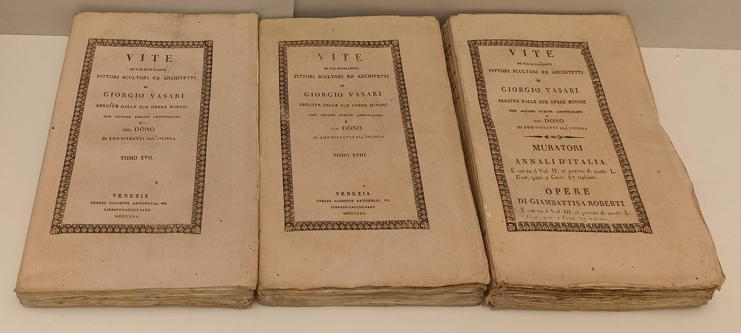 LH- VITE DE PIU' ECCELLENTI PITTORI I/XIX - VASARI- ANTONELLI- 1828/1830- XFS202
