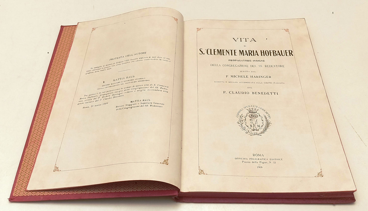 LD- VITA DI S. CLEMENTE MARIA HOFBAUER - MICHELE HARINGER ---- 1909 - C - ZFS156
