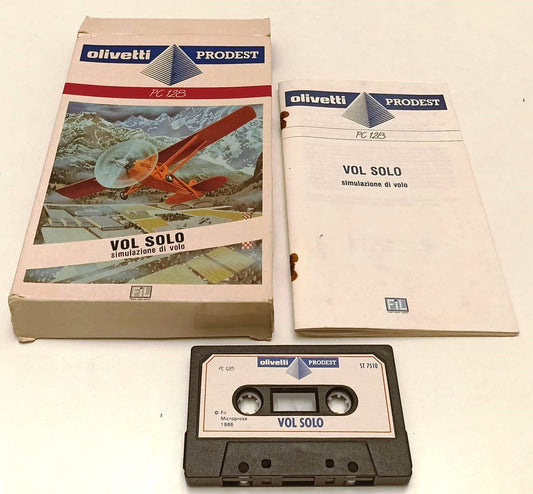 CV- OLIVETTI PRODEST PC 128 VOL SOLO SIMULAZIONE DI VOLO CASSETTA MANUALE YFS565