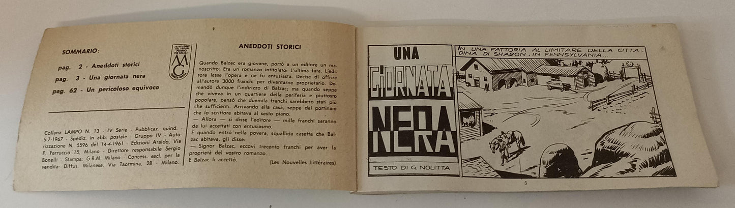 FT- STRISCIA ZAGOR N.13 COLLANA LAMPO IV SERIE -- ARALDO - 1967 - B - R23