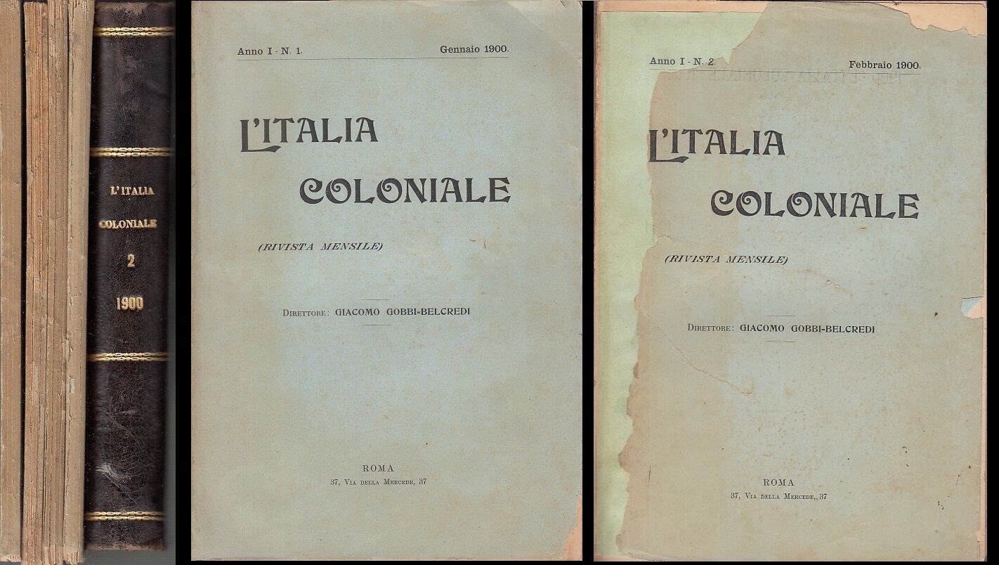 LR- RIVISTA MENSILE L'ITALIA COLONIALE ANNO I QUASI COMPLETA --- 1900- B- YFS323