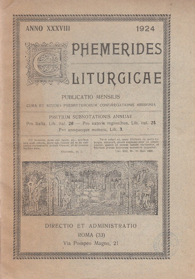 LD- PHEMERIDES LITURGICAE-- ROMA--- 1924- B- ZDS624