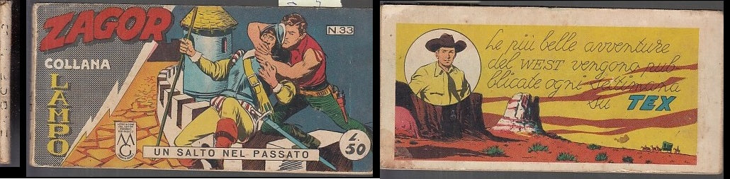 FT- STRISCIA COLLANA LAMPO ZAGOR N.33 1a SERIE -- ARALDO - 1962- B- QBX