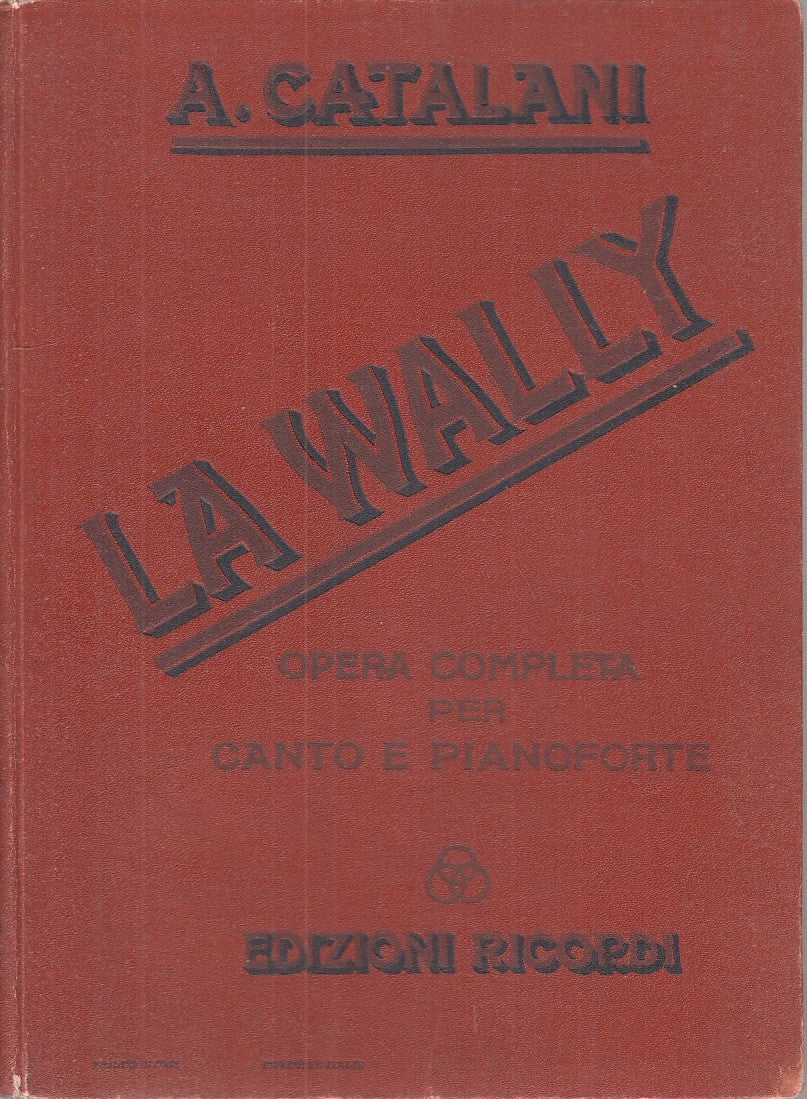 LT - LA WALLY - W. DE HILLERN - RICORDI --- 1892 - C - ZFS654